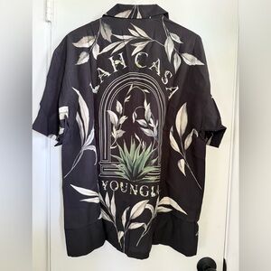 YoungLA Lah Casa Leaf Print Men's Shirt, Size Small